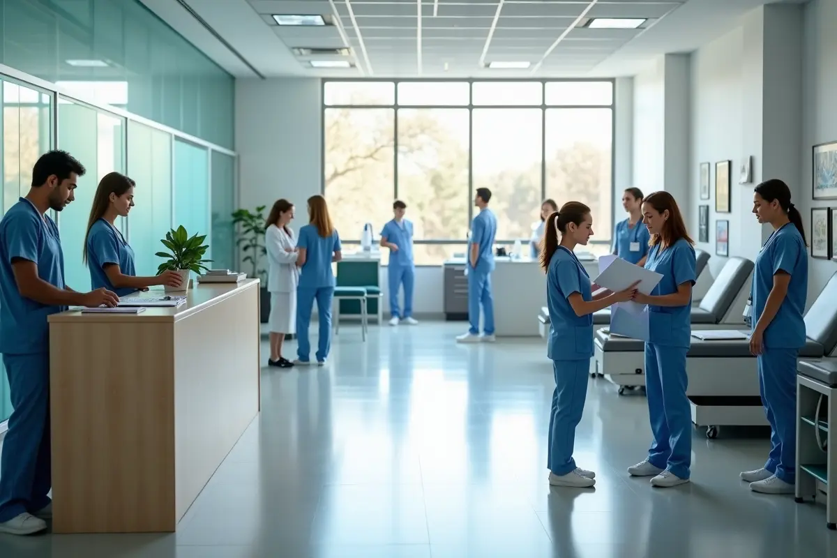 staff in large clinic