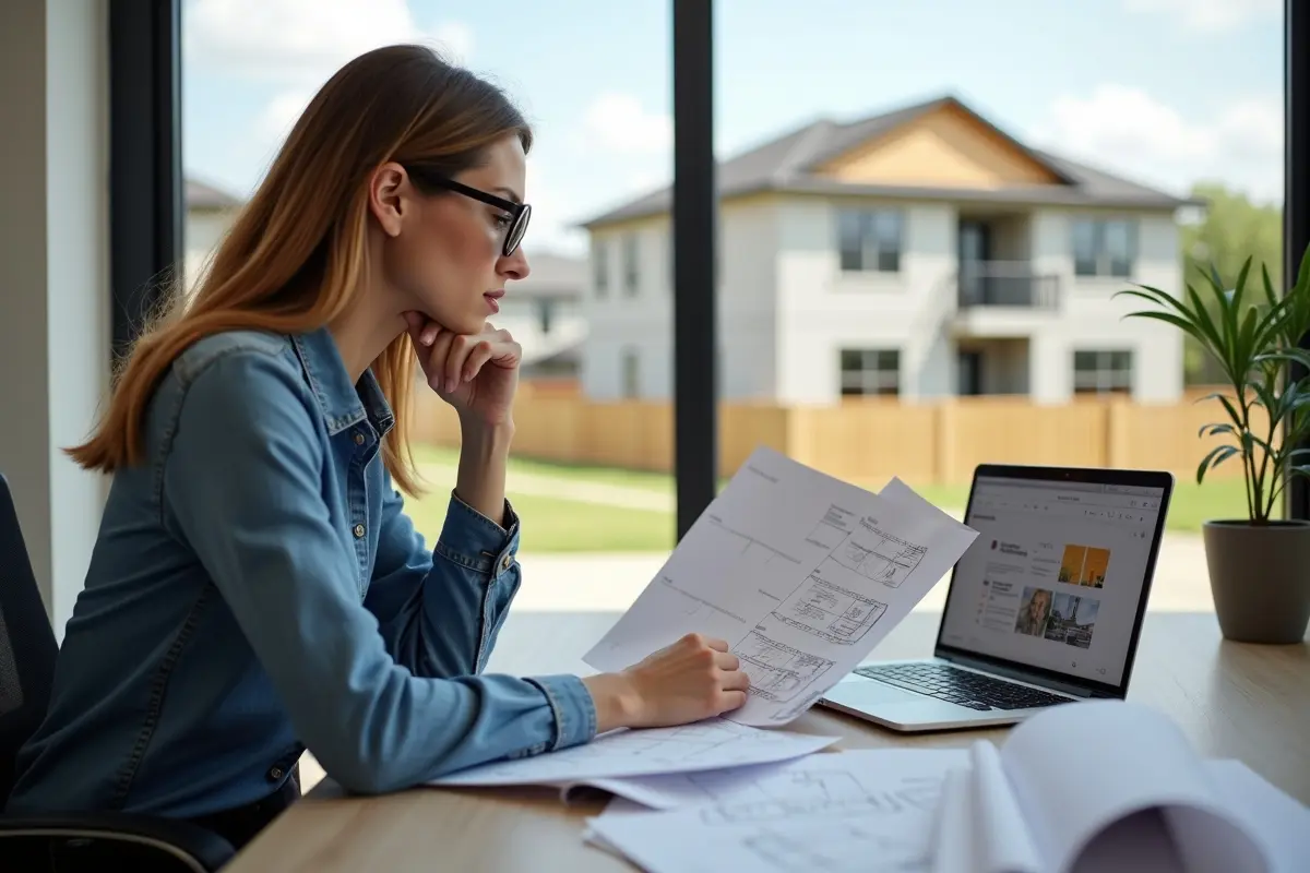 homebuyer reviewing step by step process for purchasing new construction