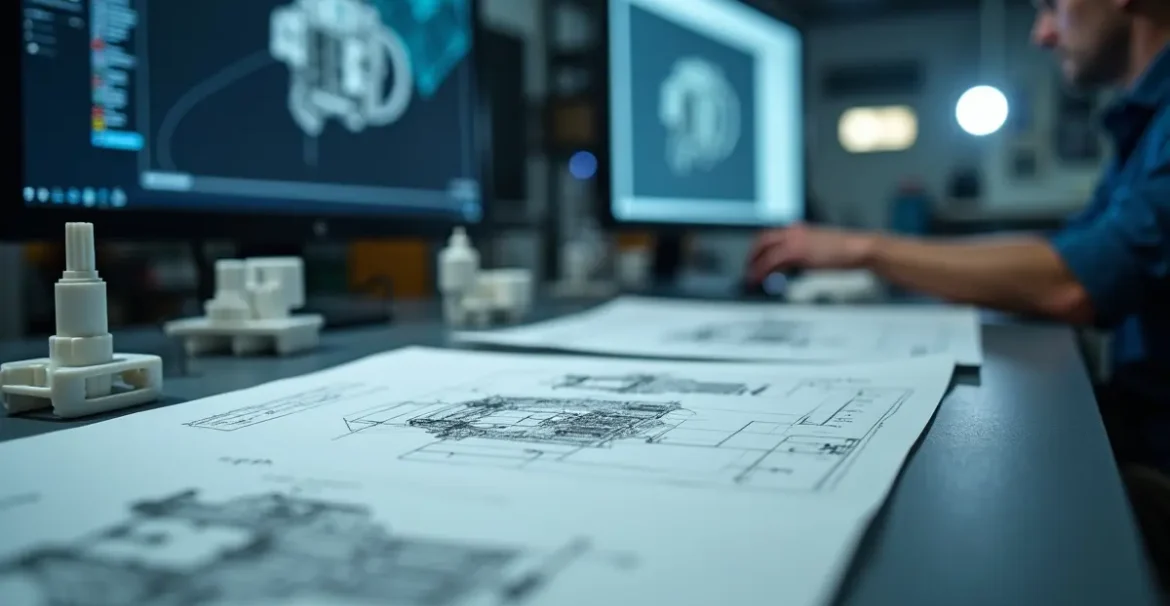 engineer reviewing custom plastic fabrication process from concept to production