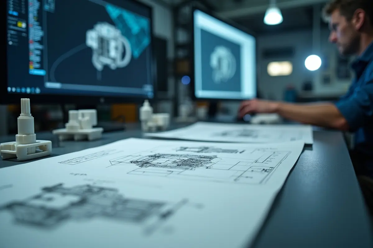 engineer reviewing custom plastic fabrication process from concept to production
